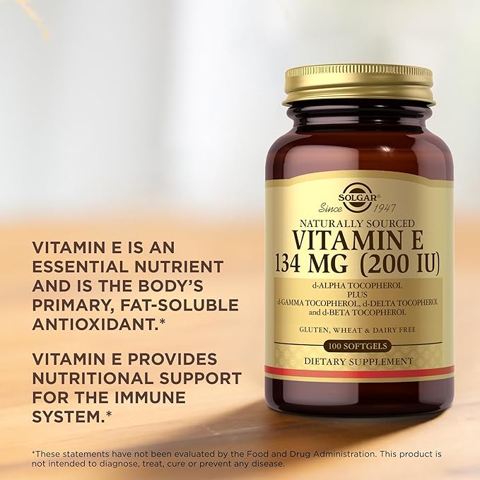 SOLGAR Vitamin E 200 IU 100 Softgels 100 Servings