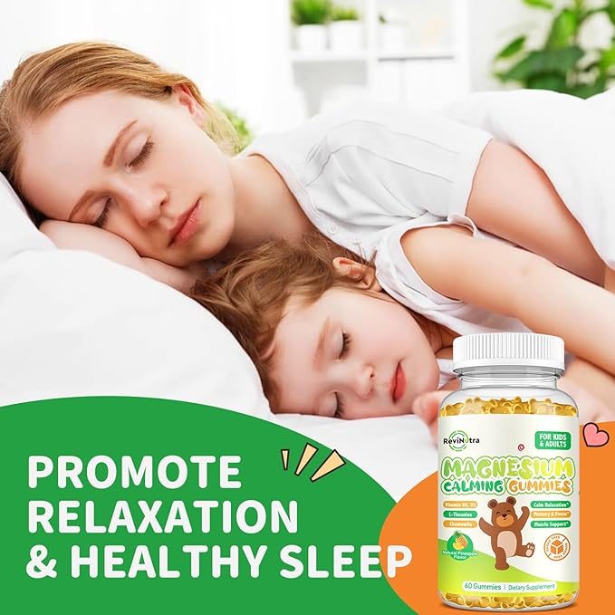 Magnesium Gummies for Kids - Magnesium Glycinate, L-Threonate Supplement with L-Theanine, Vitamin B6, D3 for Adults & Kids, Calm Magnesium for Sleep, Relaxation, Brain, Bones,Sugar Free Pineapple 60ct