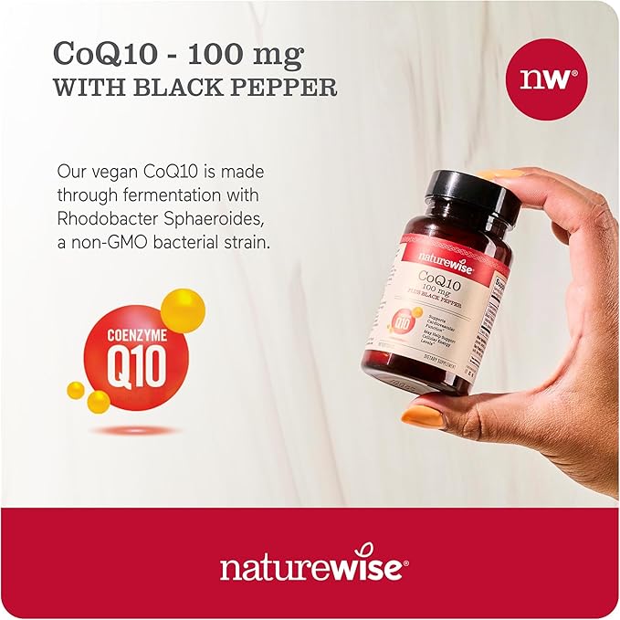 NatureWise CoQ10 100mg Softgels, High Absorption CoQ10 with 30 Softgels[1-Month Softgels[1-Month Supply]