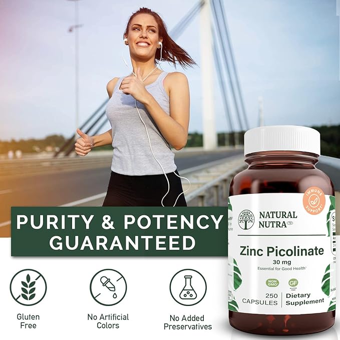 Natural Nutra Zinc Picolinate 30 mg, 250 Capsules
