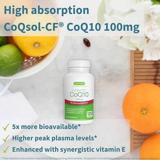 Advanced CoQ10, 5X Bioavailability 200mg D-Limonene 100mg Formula 120 Servings, 1-a-Day, by