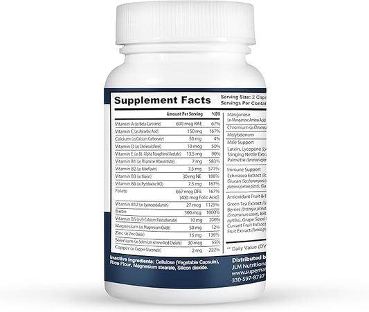 Super Naturals Men's Daily Multivitamin Energy Enhancer and Immune System Support for Men (60 Capsules, 30 Day Supply)