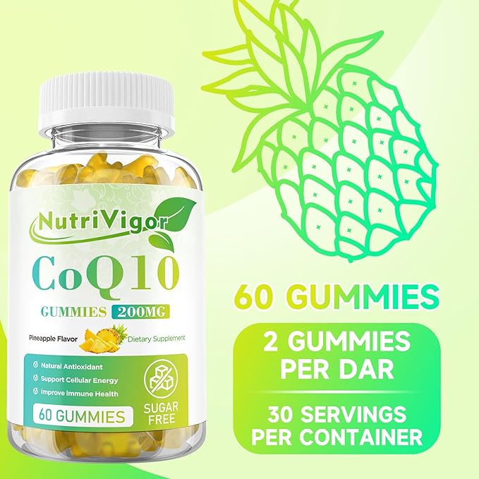 CoQ10 Gummies, Coenzyme Q10 Supplement 200mg, CoQ10 Supplement 120 Count