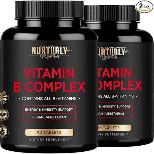Vitamin B Complex B1, B2, B2, B3, B3, B5, B5, B6, B6, B7, B7, B9, B9, B12 B12 and 180 Tablets
