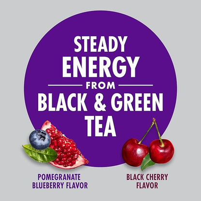 V8 +Energy Black Cherry and Pomegranate Blueberry Juice Energy Drinks, 8 fl oz Can (24 Pack)