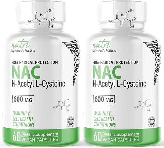 Nature's Fusions NAC Supplement N-Acetyl Cysteine (2 Pack) 600 mg (120 Capsules)