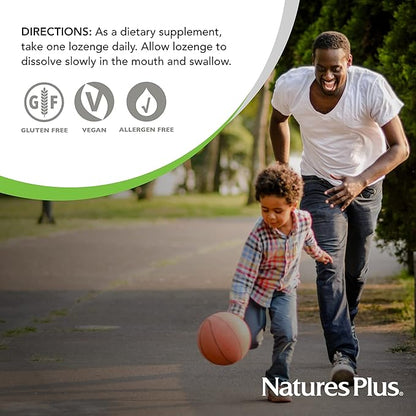 Natures Plus B12 Herbal Lozenges (Methylcobalamin) - 1000 mcg, 30 Sublingual Lozenges - Raspberry - Maximum Absorption Red Blood Cell Support - Energy Booster - Vegetarian, Gluten-Free - 30 Servings