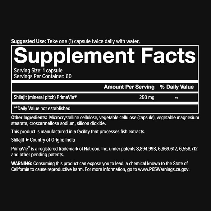 Youtheory Men's Shilajit 250 mg 60 Veg