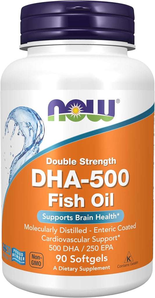 NOW Supplements, DHA-500 with 250 EPA, 90 Softgels