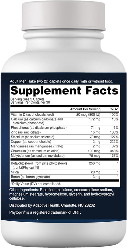 Support Supplement for Men's Health - Reduce Bathroom Trips, Promote Sleep, Better Bladder Emptying & Healthy Prostate, Beta Sitosterol (60ct, 1 Bottle)