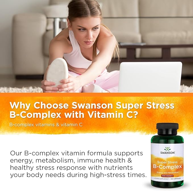 Swanson Vitamin B-Complex w/Vitamin C (100 Capsules)