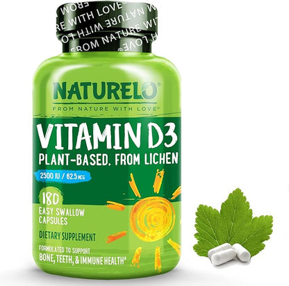 NATURELO Vitamin D 2500 IU D3 Supplement 180 Mini