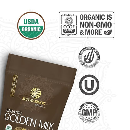 Organic Golden Milk Powder Ashwaghanda Turmeric Curcumin 90g pouch (30 srv)