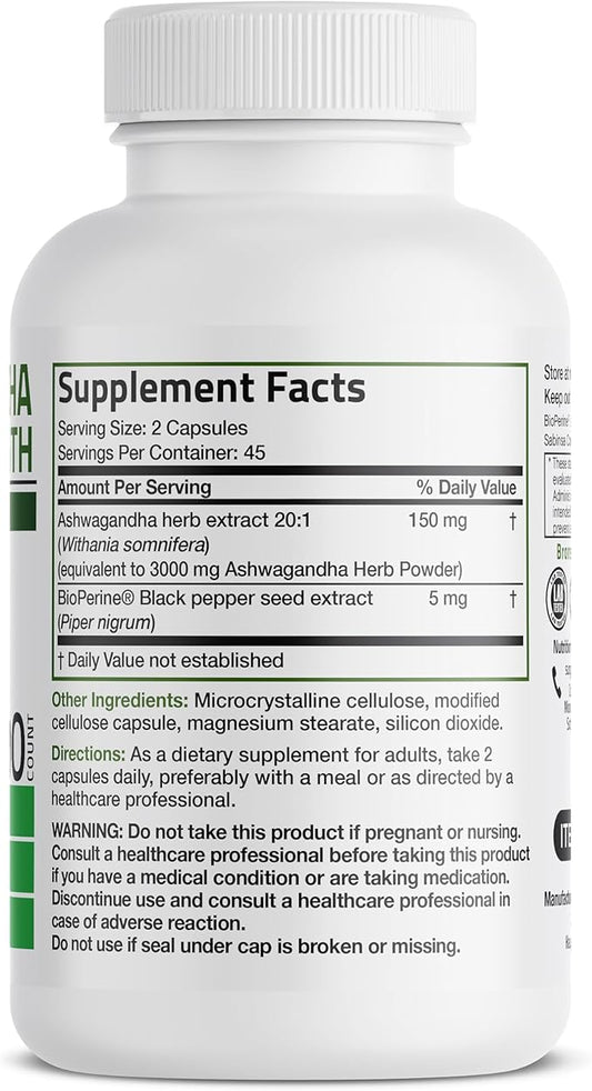 Bronson Ashwagandha Extra Strength Stress & 90 Vegetarian