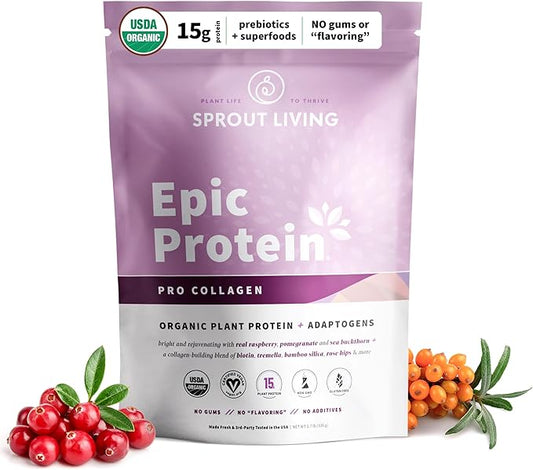 Sprout Living Epic Protein, Plant Based 15 Grams (0.7 Pound, 12 Servings)