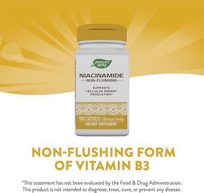 Nature's Way Niacinamide, Supports Cellular Energy*, 500mg per 100 Capsules