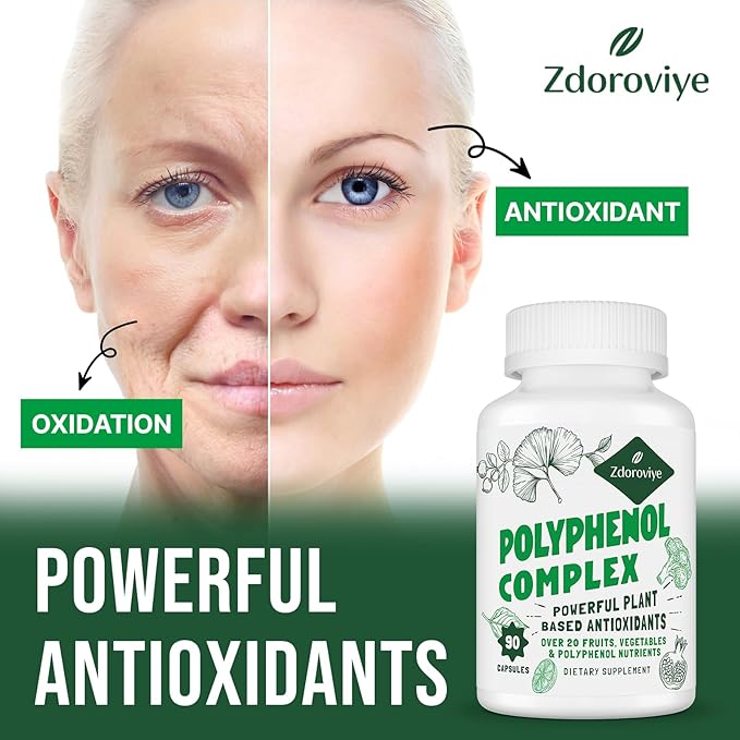 2250 MG Polyphenols Supplement Over 20 180 Capsules