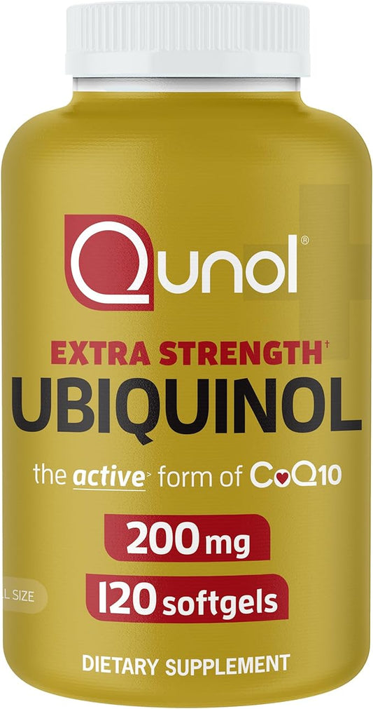 Qunol Ubiquinol CoQ10 200mg Softgels, Powerful CoQ10, 120ct 120ct Softgels