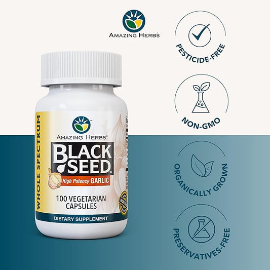 Amazing Herbs Whole Spectrum Black Seed 100 Count