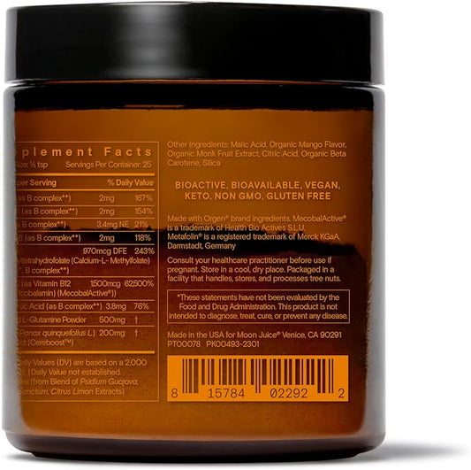 Moon Juice Ting B Complex & B12 Vitamin 4:1 Concentrated (25 Servings) 1.7oz)
