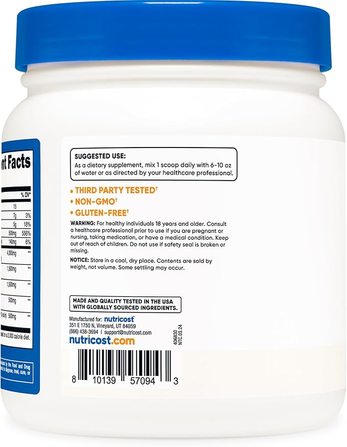 Nutricost Prebiotic Fiber Powder (1 LB, Unflavored)