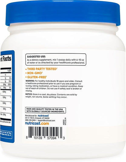 Nutricost Prebiotic Fiber Powder (1 LB, Unflavored)