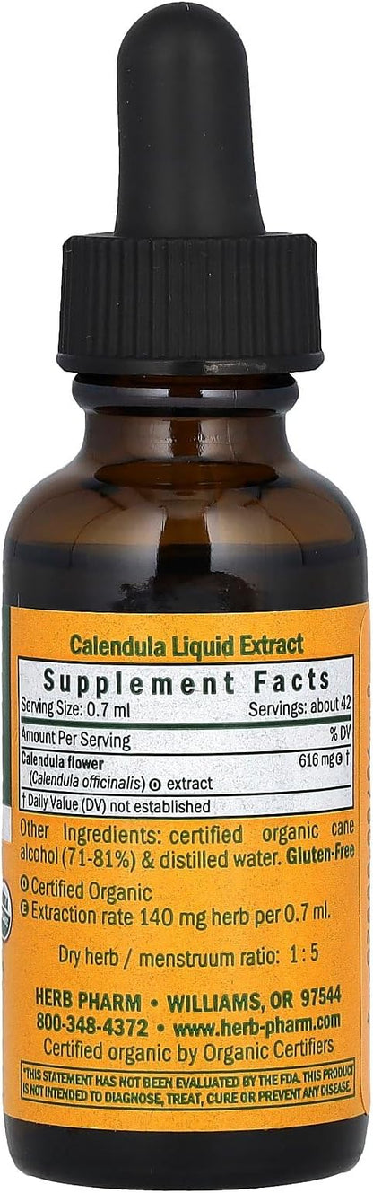Herb Pharm Certified Organic Calendula Liquid 1 Ounce
