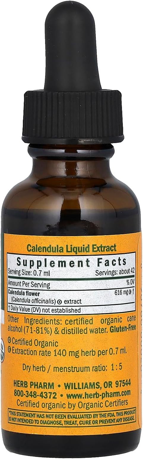 Herb Pharm Certified Organic Calendula Liquid 1 Ounce