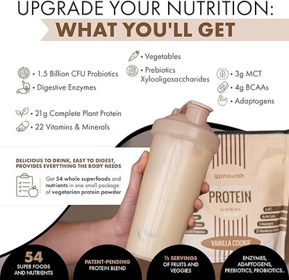 UpNourish Vanilla Cookie Vegan Protein Powder, 15 Servings