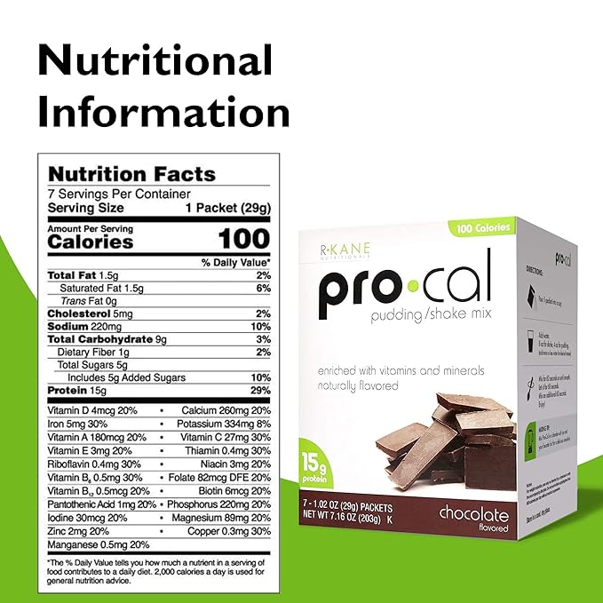 Pro-Cal Chocolate Protein Drink Mix 15g Protein 7 Packets