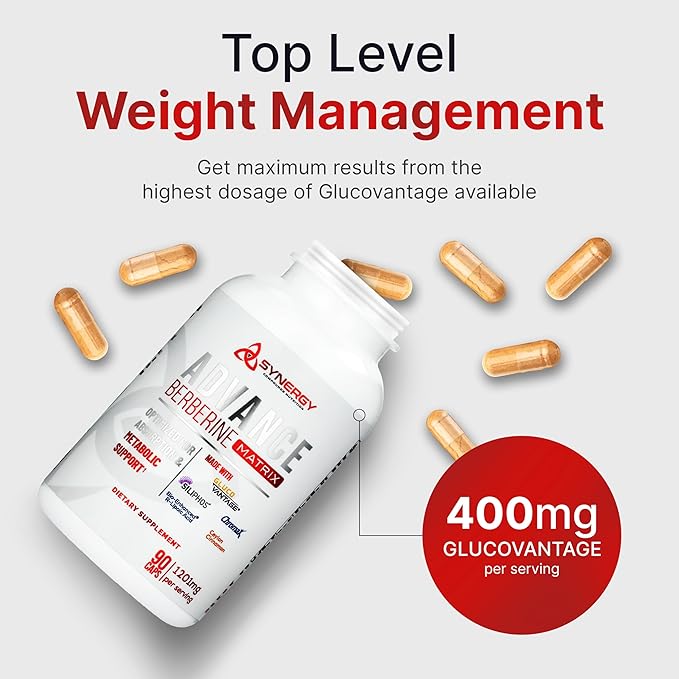 Advance Berberine Matrix 90caps: 5 in 1 Dihydroberberine 400mg, Milk 300mg, Ceylon 20:1 400mg 400mg , 100mg, Chromium 1000mcg