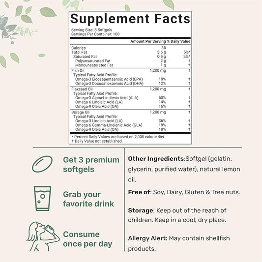 Ultra Omega 3-6-9 3600mg Perserv, 300