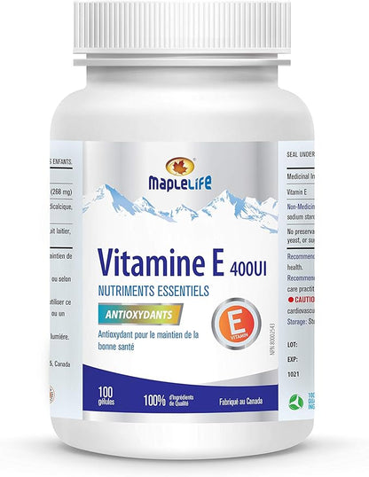 MapleLife Nutrition Vitamin E 400IU 100 softgels