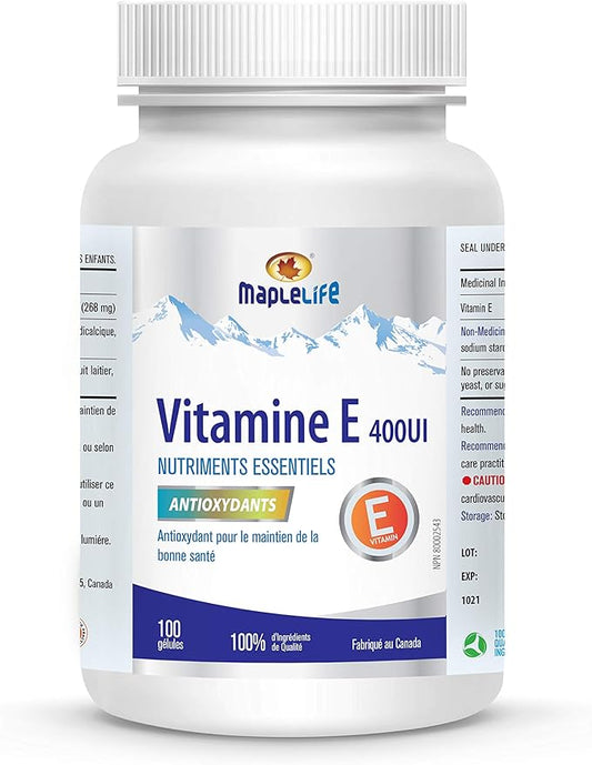 MapleLife Nutrition Vitamin E 400IU 100 softgels