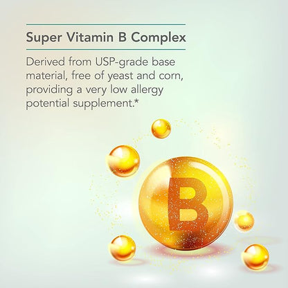 Nutricology Super Vitamin B Complex B12, Vitamin B6, Vegetarian 120 Count