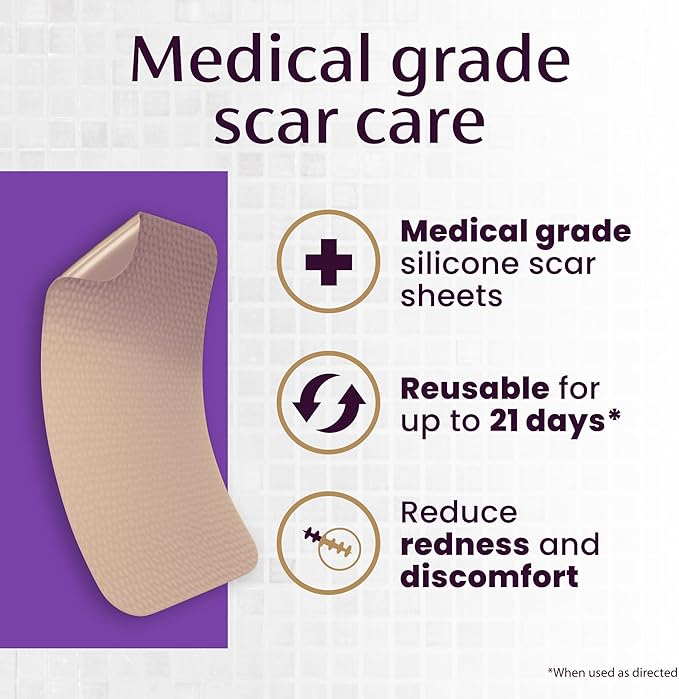 Mederma Medical Grade Silicone Scar Sheets; 4 Count