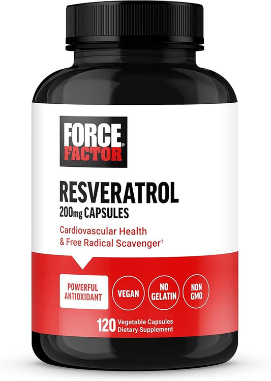 FORCE FACTOR Resveratrol Supplement to Support 120 Vegetable