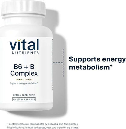 Vital Nutrients Vitamin B6 + B Complex B6 for 60 Capsules