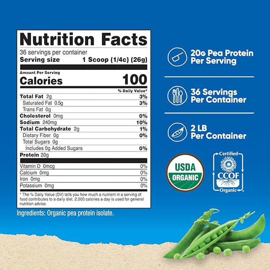 Nutricost Organic Pea Protein Isolate Powder (2LBS)