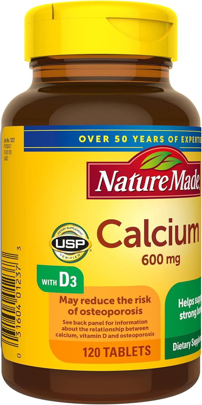 Nature Made Calcium 600 mg D3, Dietary 120 Tablets 3)