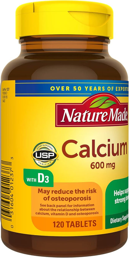 Nature Made Calcium 600 mg D3, Dietary 120 Tablets 3)