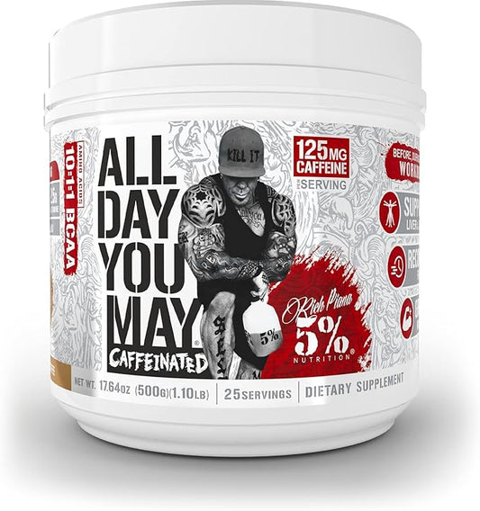 5% Nutrition Rich Piana AllDayYouMay Caffeinated 17.64 oz, 25 Servings