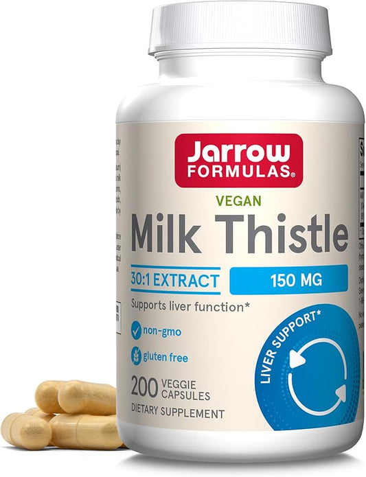 Jarrow Formulas Milk Thistle 150 mg 30:1 Standardized 200 Veggie 66-200 Day