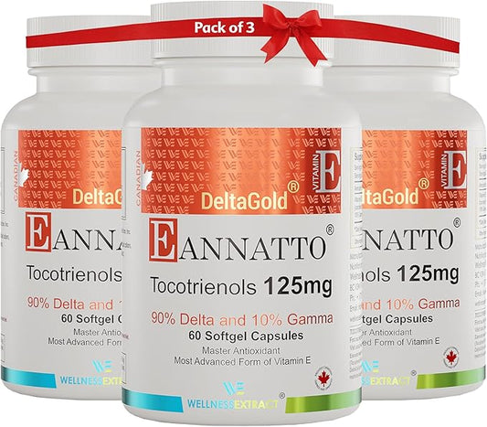 Eannatto Tocotrienols Deltagold 125mg, Vitamin E 60 Softgel, 3)