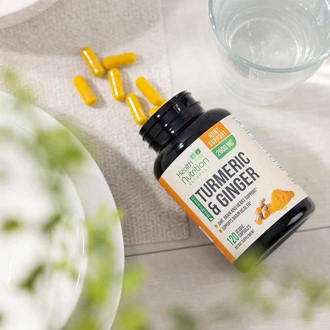 Turmeric Curcumin with BioPerine & Ginger 95% Curcuminoids 2600mg - 120 Capsules