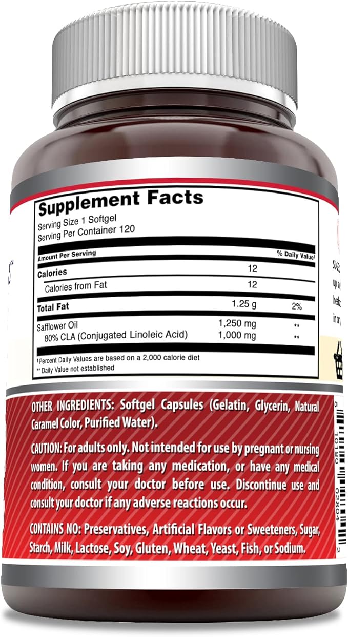 Amazing Formulas CLA | Conjugated Linoleic Acid Supplement | 1250 Mg | Softgels | Non-GMO | Gluten-Free | Made in USA (120 Count)