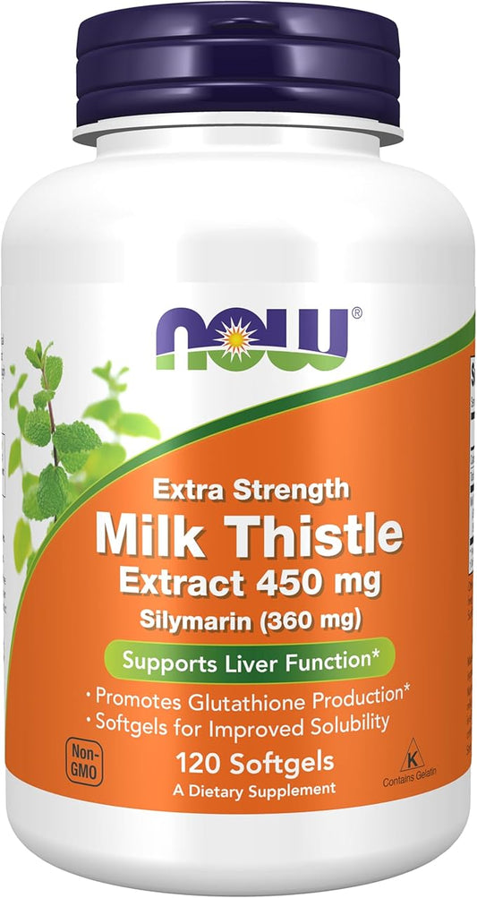 NOW Supplements, Silymarin Milk Thistle Extract, 450 mg, 120 Softgels