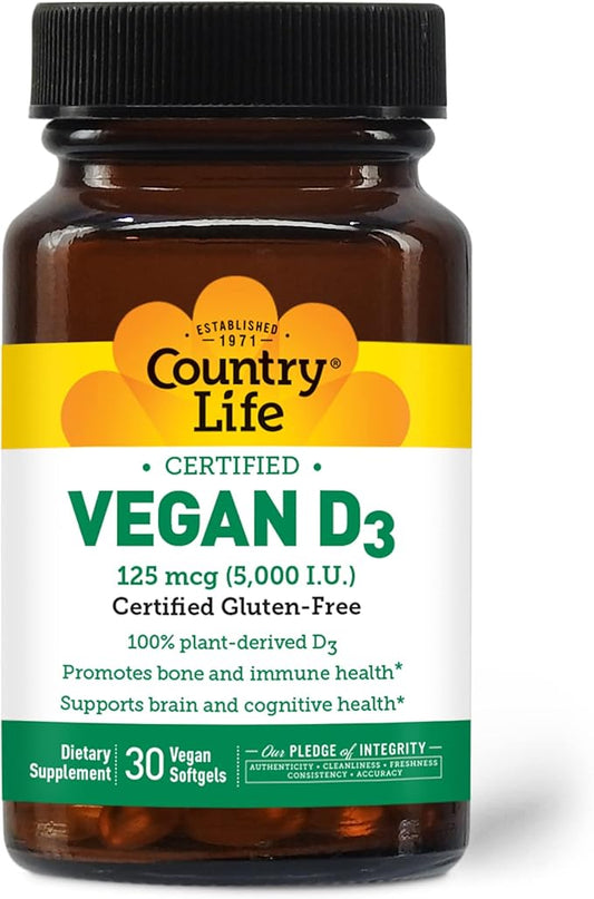 Country Life Vegan D3, 30 Count
