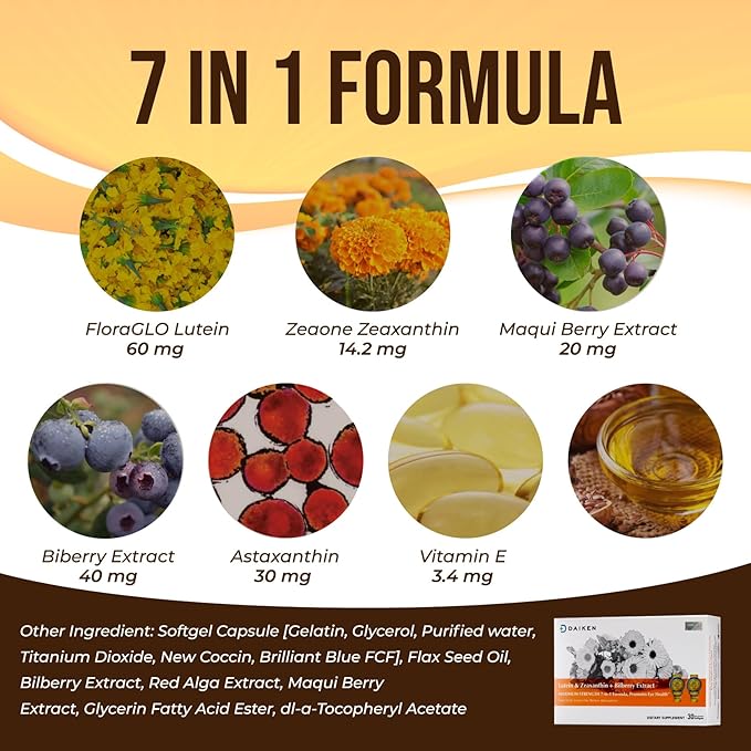 DAIKEN Lutein 10 mg Zeaxanthin 2 30 Softgels 2)