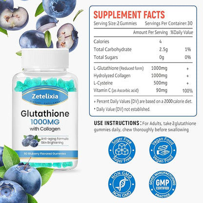 Glutathione Collagen Gummies, Collagen Gummies 60 Count